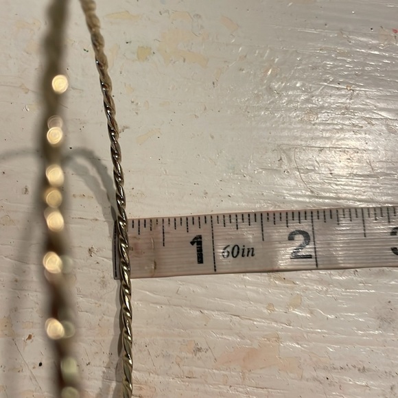 4” gold tone diamond etched open hoop earrings with latch back closures - Picture 13 of 14